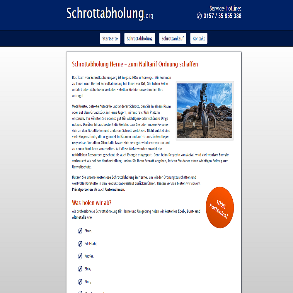 Schrotthändler zahlen wir gute Preise über Schrottabholung.org – Schrottabholung in Herne