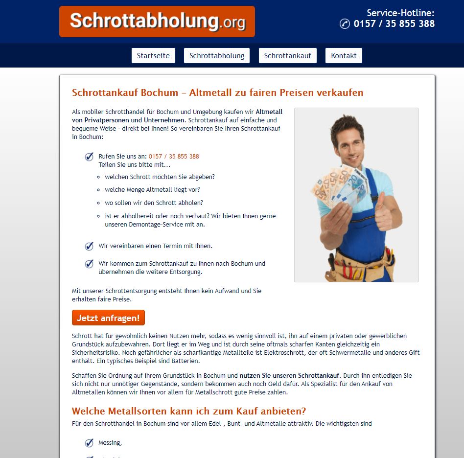 Schrottankauf Bochum – faire Preise und Konditionen