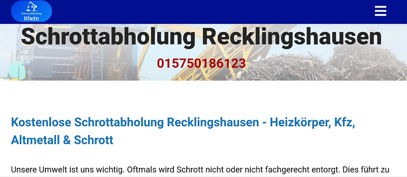 Kostenlose und unkomplizierte Schrottabholung in Recklinghausen