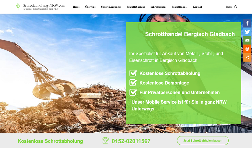 Schrotthändler Bergisch Gladbach kauft Ihren Schrott aus Altmetall in ganz NRW