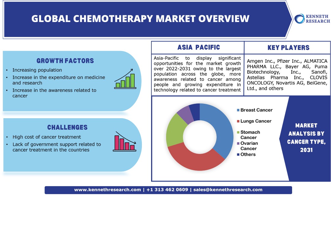 Globale Chemotherapie-Marktgröße mit Wachstumschancen, Top-Länderdaten, zukünftigen Trends und Anteil mit Umsatzprognose 2022 bis 2031